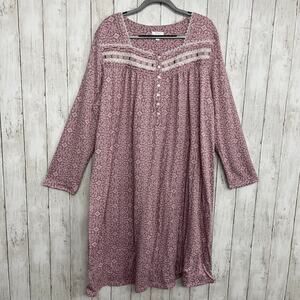 Secret Treasures Purple Long Sleeve Sleepwear Gown Dress Plus Size 3X Cozy Soft